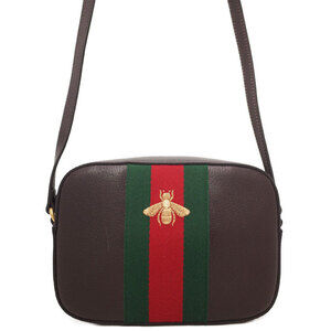 GUCCI Web Leather Shoulder Bag